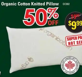 Oxford Mills Organic cotton knitted pillow offer