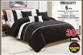 Oxford Mills Prescott 6 piece embroidered comforter set offer