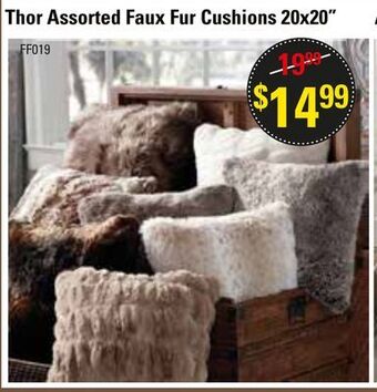Oxford Mills Thor assorted faux fur cushions 20x20" offer