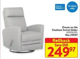 Walmart Dream on me chatham swivel glider offer