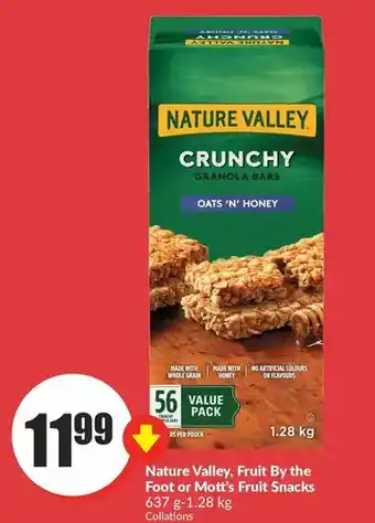 FreshCo Nature valley, fruit by the foot or mott's fruit snacks offer
