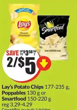 FreshCo Lay's potato chips, poppables or smartfood offer