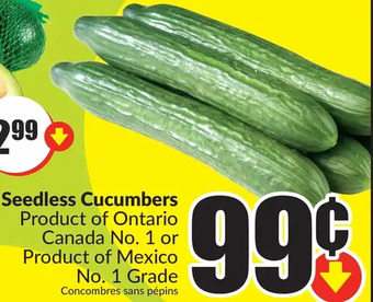 FreshCo Seedless cucumbers offer