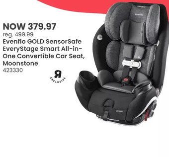 Babies 'R' Us Evenflo gold sensorsafe everystage smart all-in-one convertible car seat, moonstone - r exclusive offer