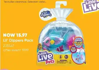 Toys R us Little live pets lil' dippers s4 single pk marina pearletta offer