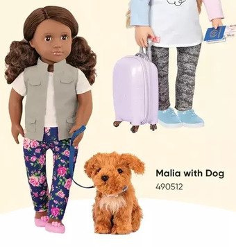 Toys R us Our generation, malia, 18-inch doll and pet set - r exclusive offer
