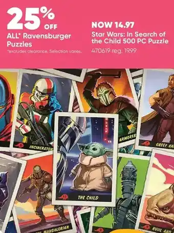 Toys R us Ravensburger - star wars: in search of the child puzzle 500pc offer