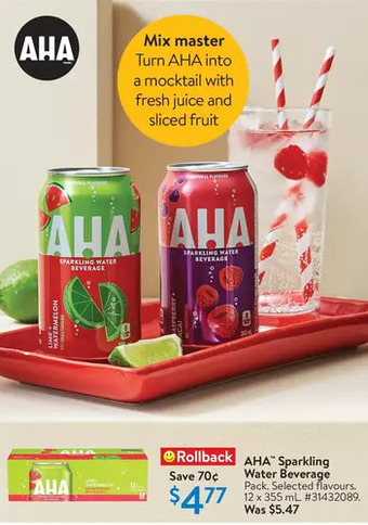 Walmart Aha sparkling water beverage offer