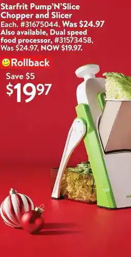 Walmart Starfrit pump'n'slice chopper and slicer | dual speed food processor offer