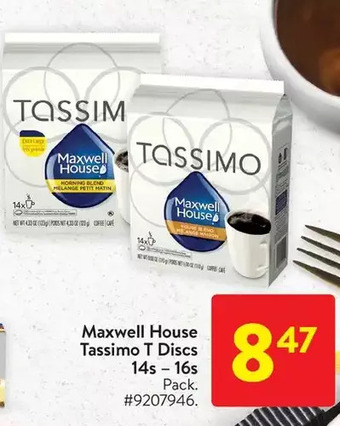 Walmart Maxwell house tassimo t discs offer