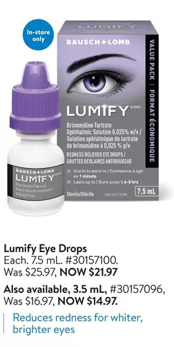 Walmart Lumify eye drops | 3,5 ml offer