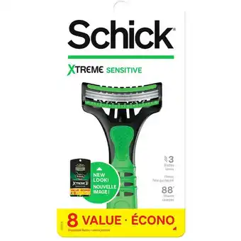 Walmart Schick xtreme razor with 8 cartridges or hydro silk trimstyle razor offer