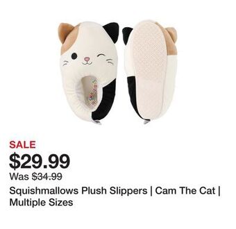 Showcase Squishmallows plush slippers | cam the cat | multiple sizes offer
