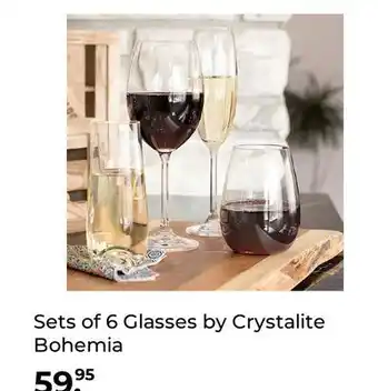 Linen Chest Sets of 6 glasses by crystalite bohemia offer