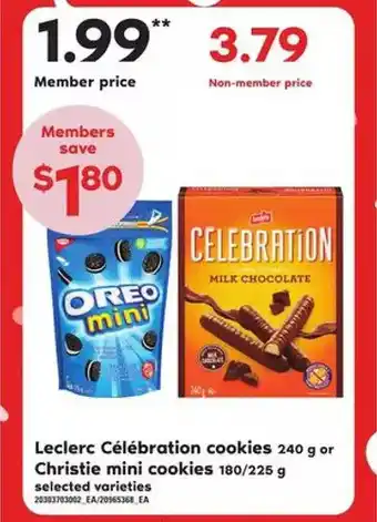 Zehrs Markets Leclerc célébration cookies or christie mini cookies offer