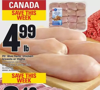 Zehrs Markets Pc blue menu chicken breasts or thighs offer