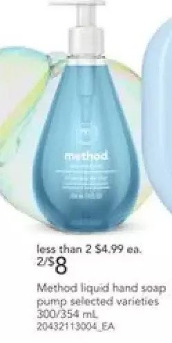 Loblaws Method liquid hand soap pump offer