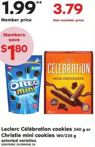 Loblaws Leclerc celebration cookies or christie mini cookies offer