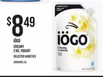 Zehrs Markets Iögo creamy yogurt offer