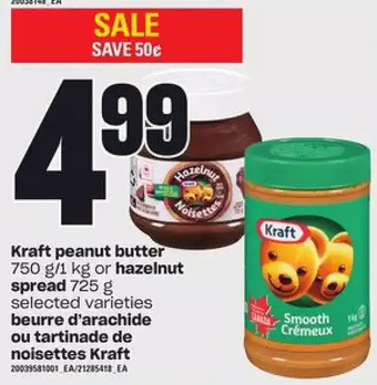 Independent Grocer Kraft peanut butter or hazelnut spread offer