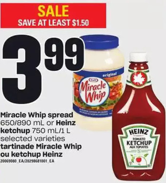 Independent Grocer Miracle whip spread or heinz ketchup offer