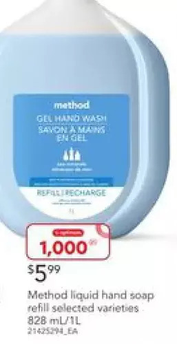 Loblaws Method liquid hand soap refill offer