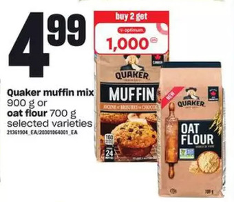 Loblaws Quaker muffin mix or oat flour offer