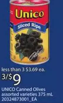 Loblaws Unico canned olives offer