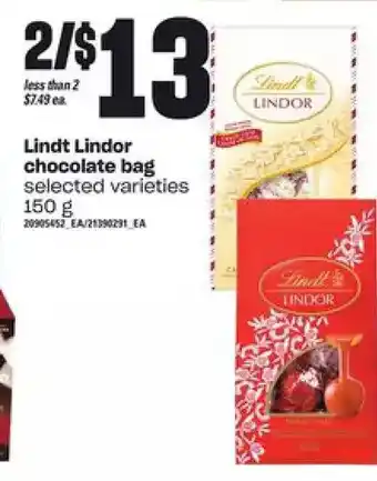 Loblaws Lindt linder chocolate bag offer