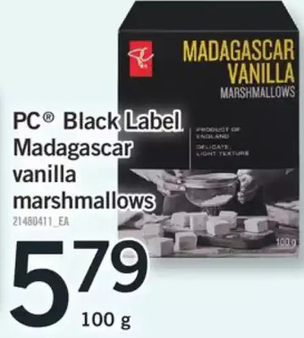 Fortinos Pc black label madagascar vanilla marshmallows offer