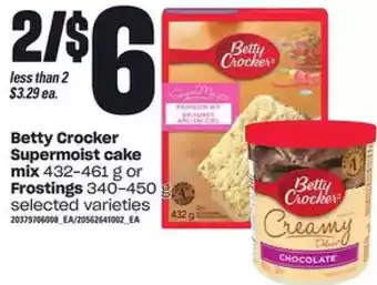 Independent Grocer Betty crocker supermoist cake mix or frosting offer
