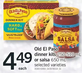Fortinos Old el paso dinner kits or salsa offer