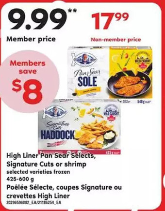 Independent Grocer High liner pan sear selects, signature cuts or shrimp offer