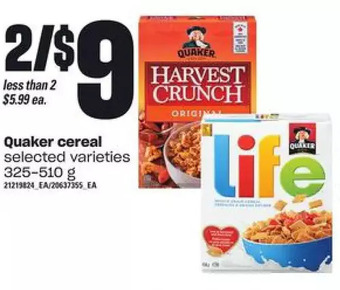 Loblaws Quaker cereal offer