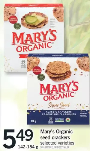 Fortinos Mary's organic seed crackers offer