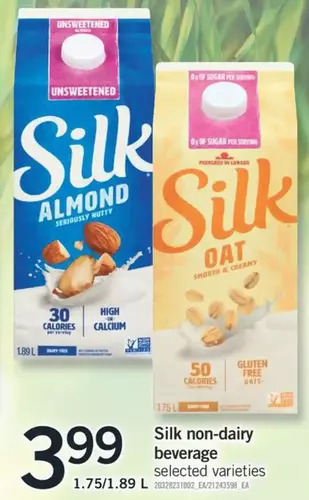 Fortinos Silk non-dairy beverage offer