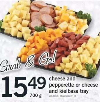 Fortinos Cheese and pepperette or cheese and kielbasa tray offer