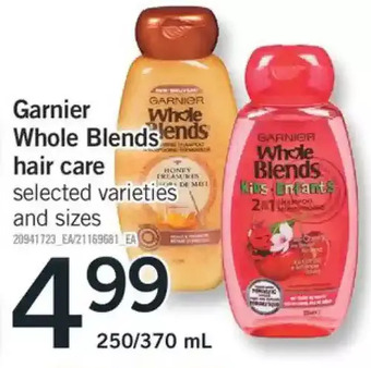 Fortinos Garnier whole blends hair care offer