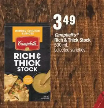 Fortinos Campbell's rich & thick stock offer