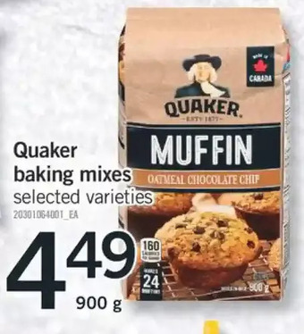 Fortinos Quaker baking mixes offer