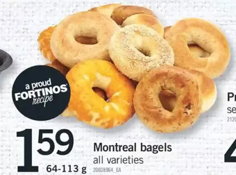 Fortinos Montreal bagels offer