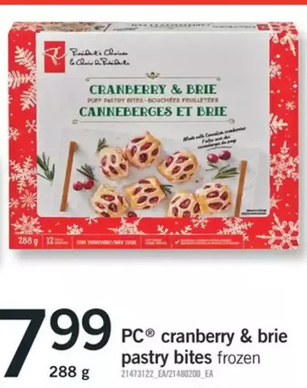 Fortinos Pc cranberry & brie pastry bites offer