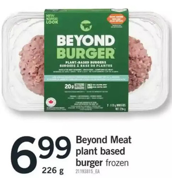 Fortinos Beyond meat plant based burger offer