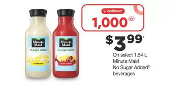 Fortinos Minute maid no sugar added beverages offer