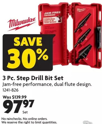 Home Hardware 3 pc. step drill bit set offer
