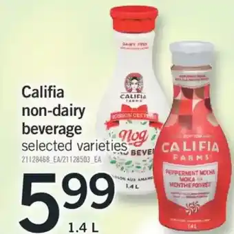 Fortinos Califia non-dairy beverage offer