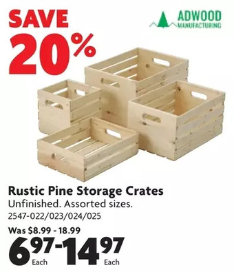 Home Hardware Rustic pine storage crates offer