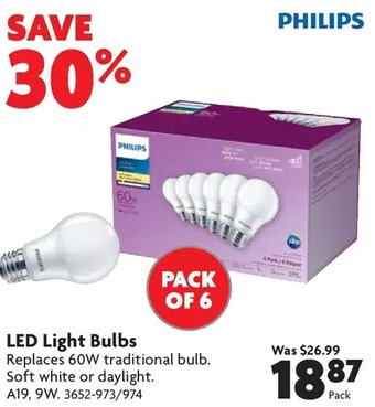 Home Hardware Led light bulbs offer