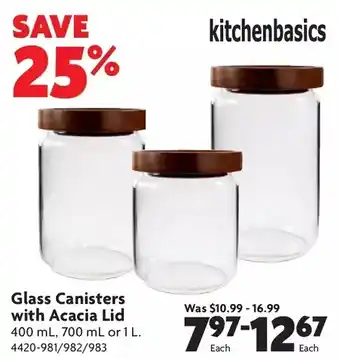 Home Hardware Glass canisters with acacia lid offer