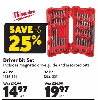 Home Hardware Driver bit set: 42 pc. | 32 pc. offer